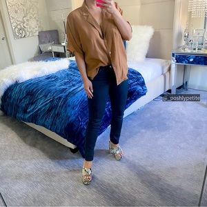 Zara size 2 dark grey coated slim fit medium rise skinny jeans